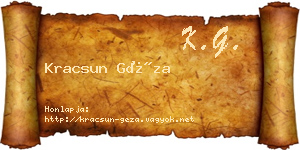 Kracsun Géza névjegykártya